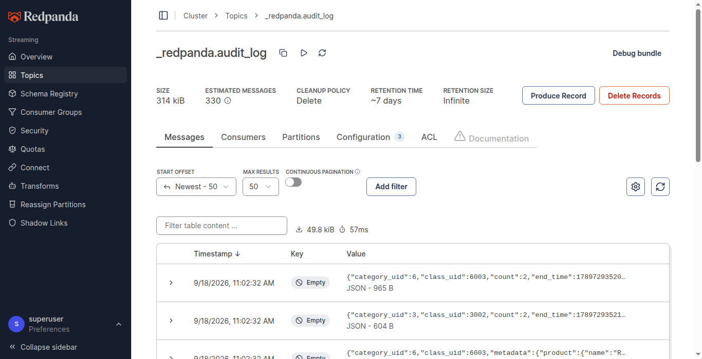 audit logs